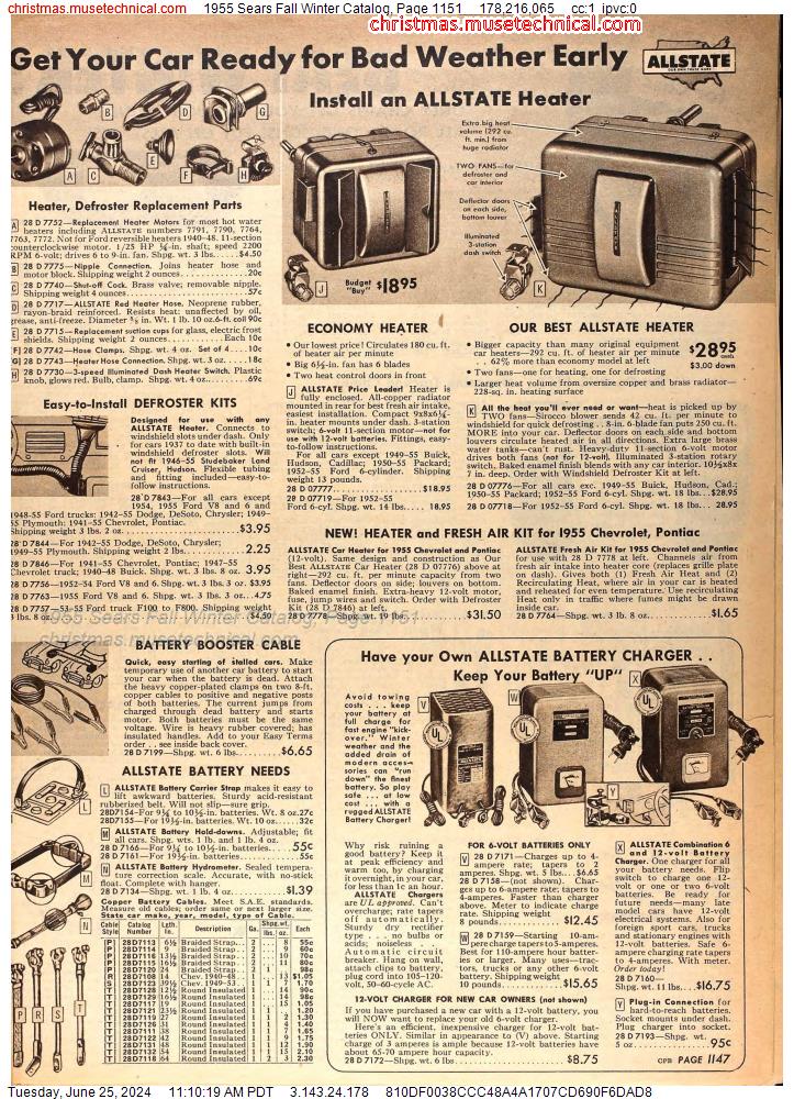 1955 Sears Fall Winter Catalog, Page 1151