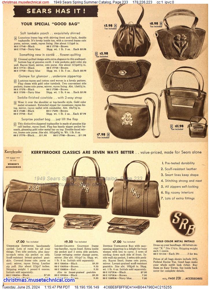 1949 Sears Spring Summer Catalog, Page 233