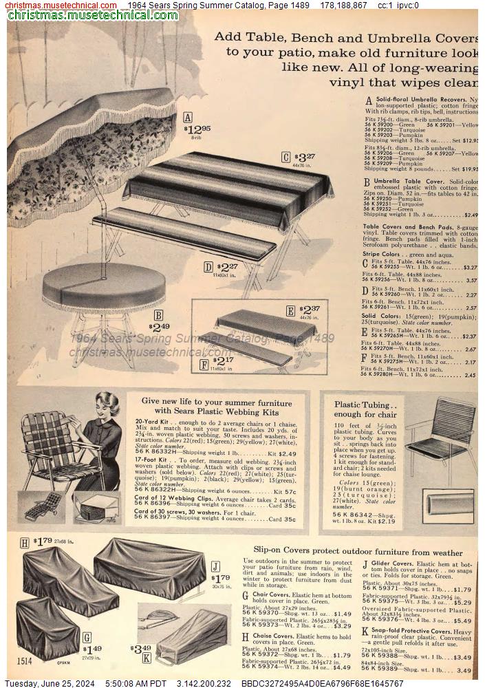 1964 Sears Spring Summer Catalog, Page 1489