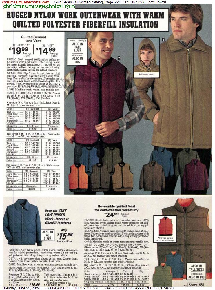 1981 Sears Fall Winter Catalog, Page 651