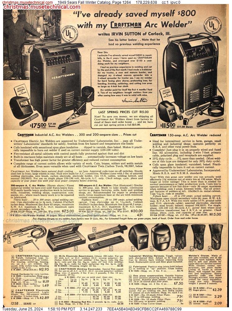 1949 Sears Fall Winter Catalog, Page 1264