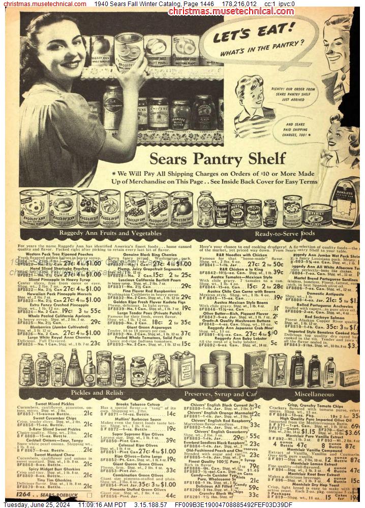 1940 Sears Fall Winter Catalog, Page 1446