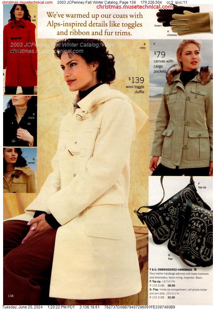 2003 JCPenney Fall Winter Catalog, Page 138