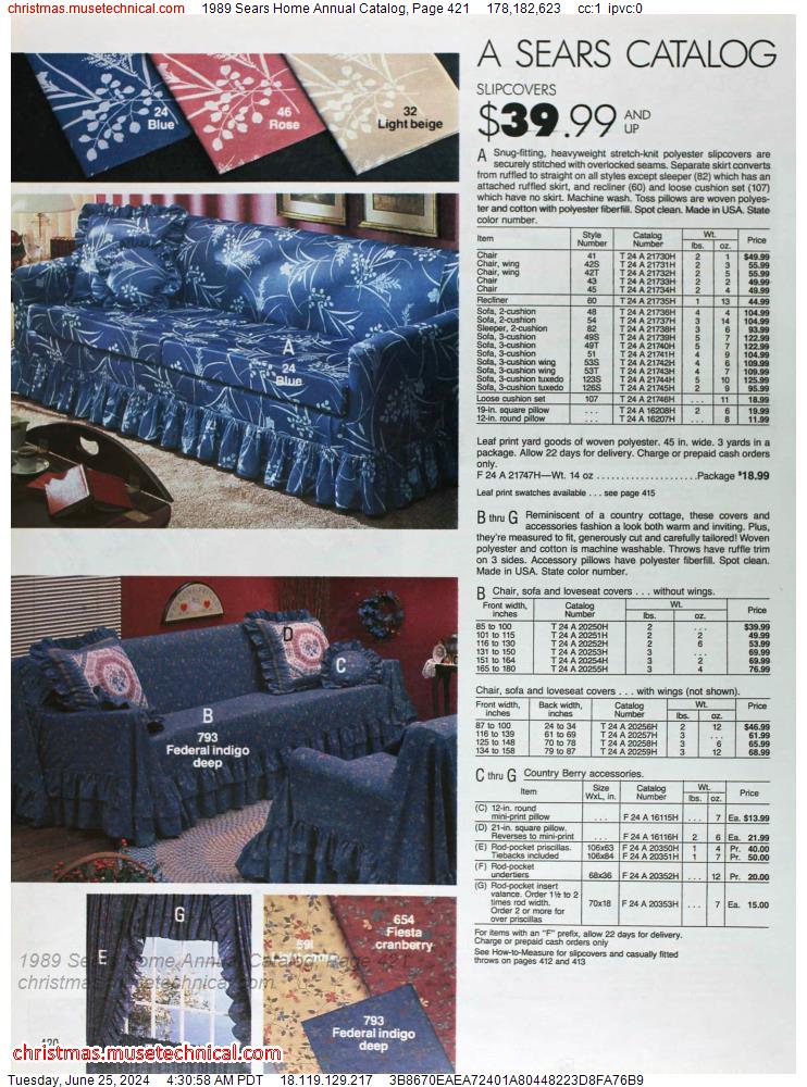 1989 Sears Home Annual Catalog, Page 421