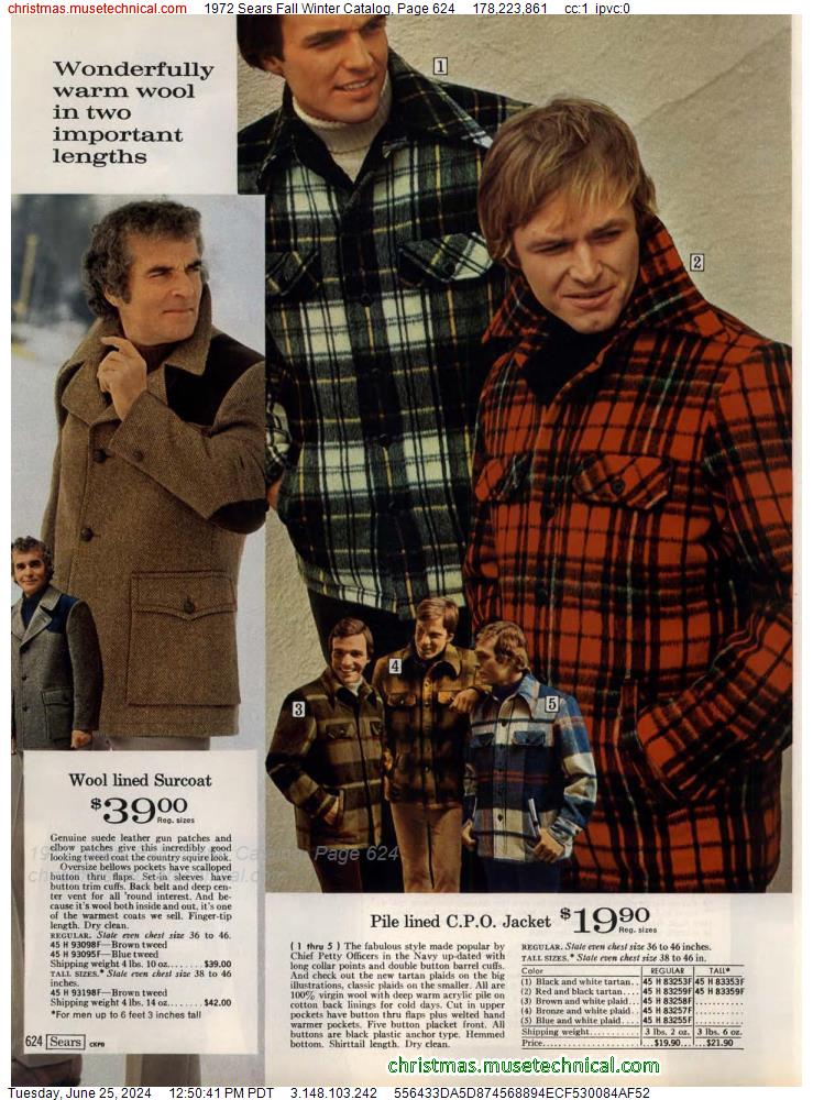 1972 Sears Fall Winter Catalog, Page 624