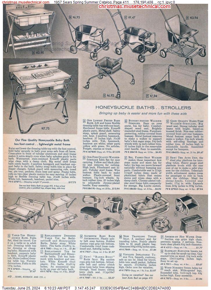 1957 Sears Spring Summer Catalog, Page 411