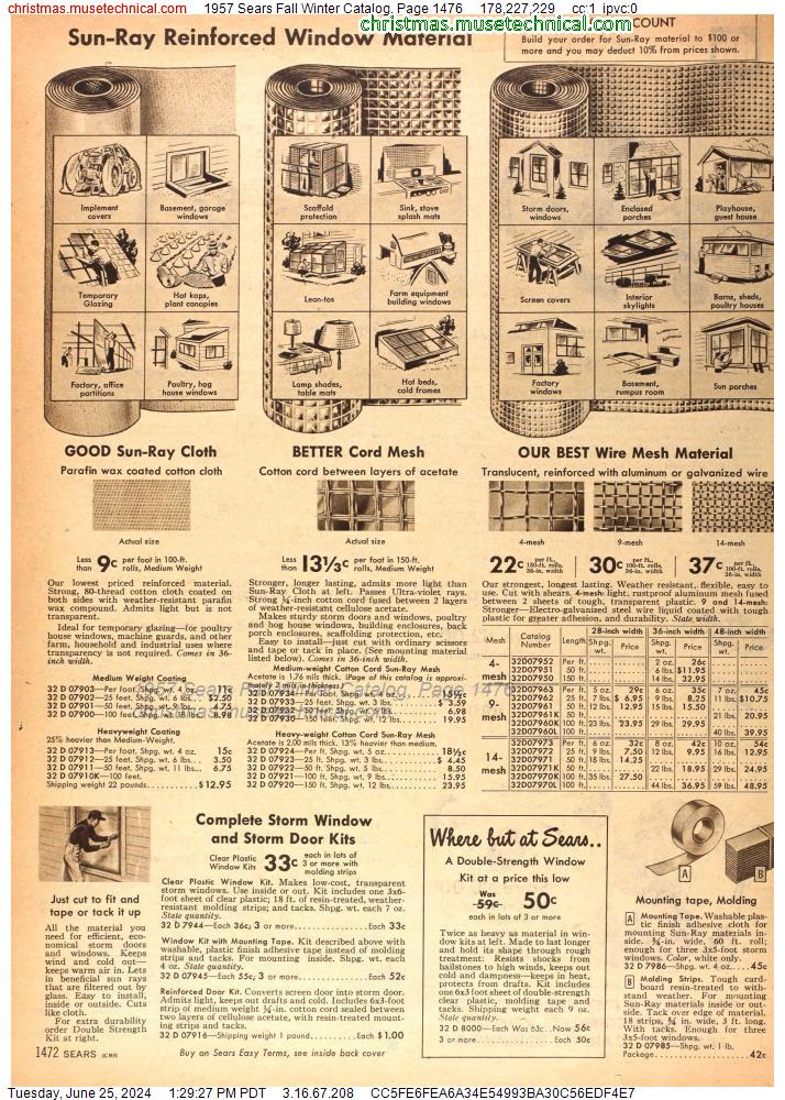 1957 Sears Fall Winter Catalog, Page 1476