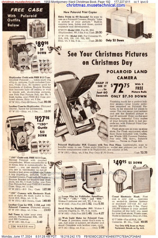 1958 Montgomery Ward Christmas Book, Page 192