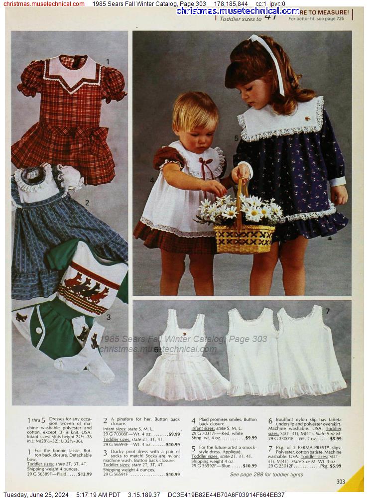 1985 Sears Fall Winter Catalog, Page 303