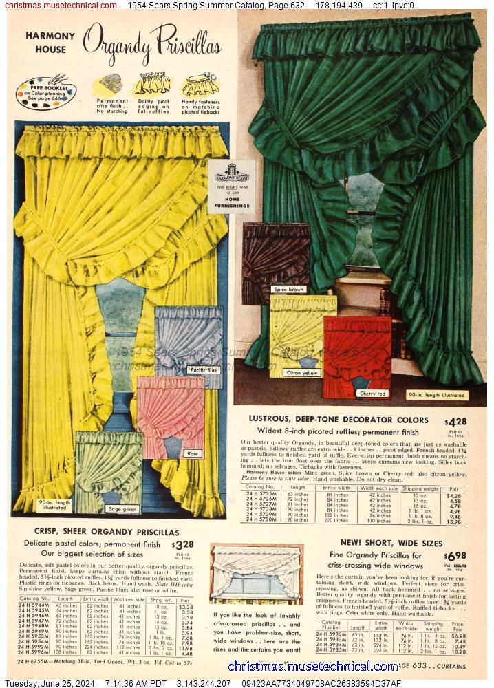 1954 Sears Spring Summer Catalog, Page 632