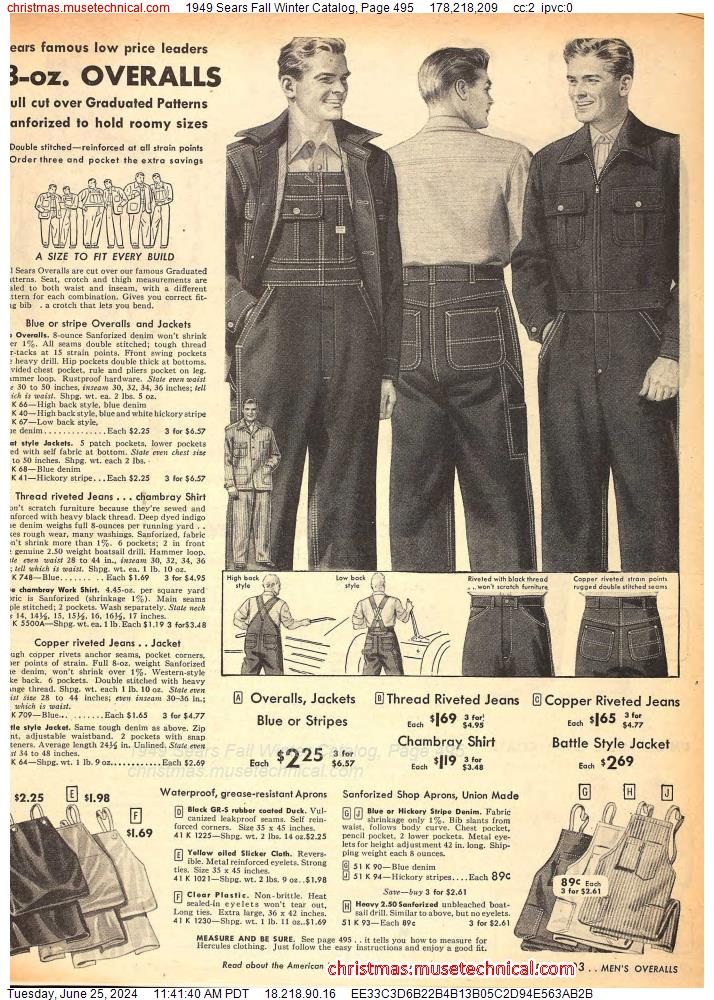 1949 Sears Fall Winter Catalog, Page 495