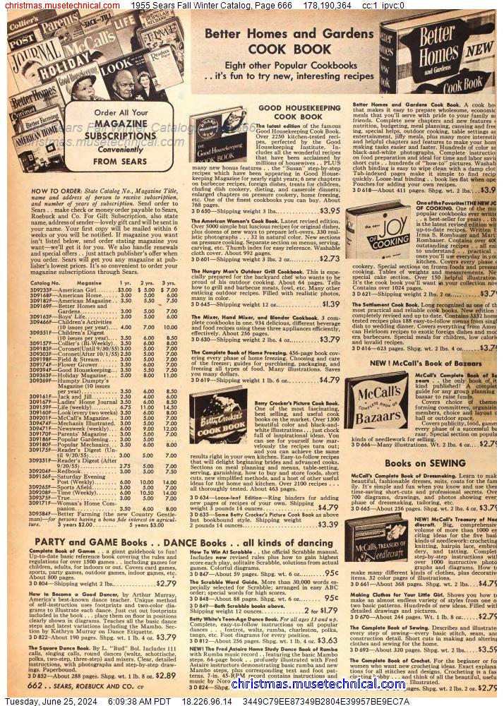 1955 Sears Fall Winter Catalog, Page 666