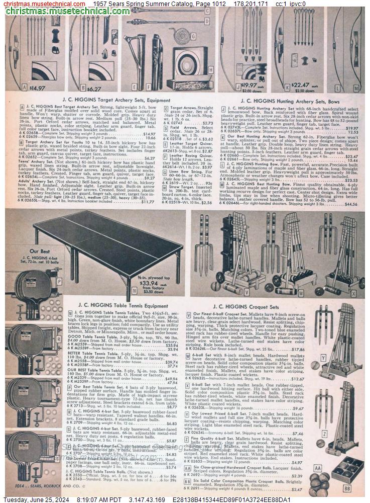 1957 Sears Spring Summer Catalog, Page 1012