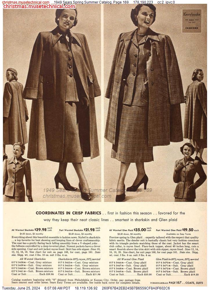 1949 Sears Spring Summer Catalog, Page 169