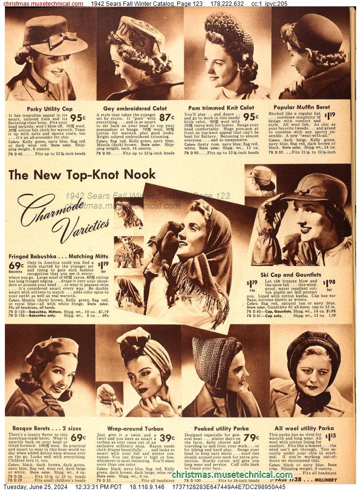 1942 Sears Fall Winter Catalog, Page 123