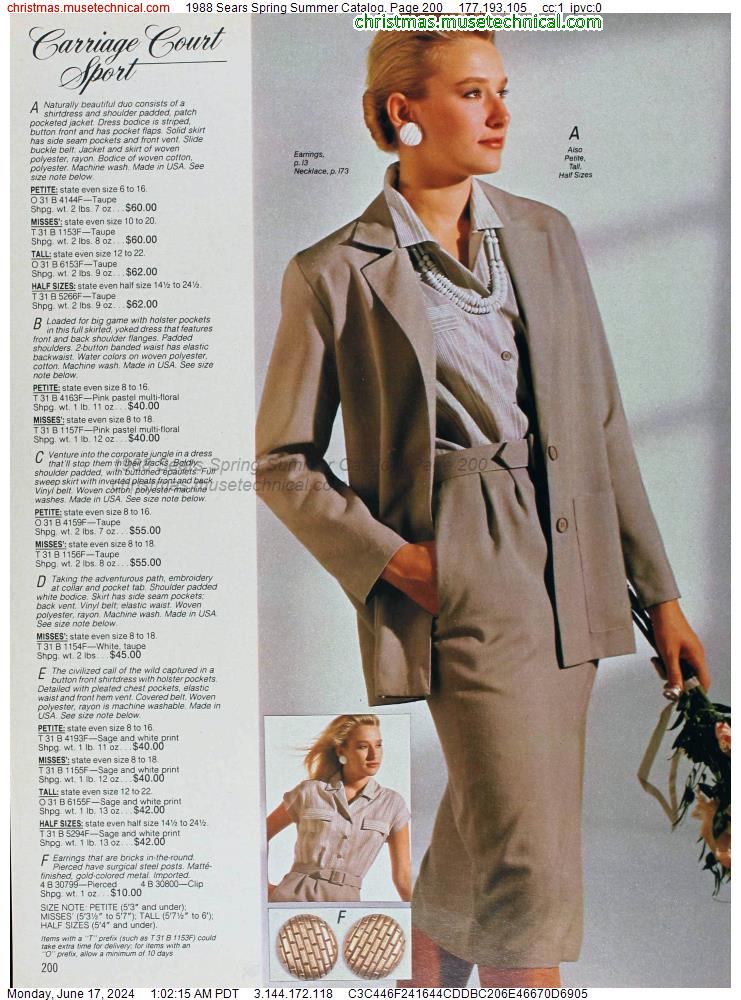 1988 Sears Spring Summer Catalog, Page 200