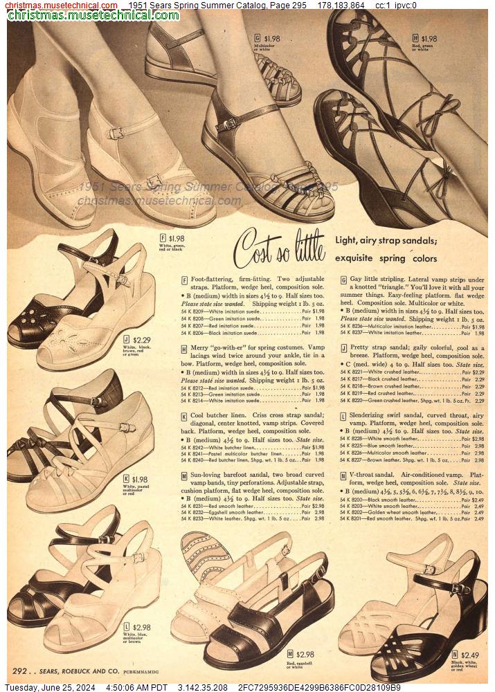 1951 Sears Spring Summer Catalog, Page 295