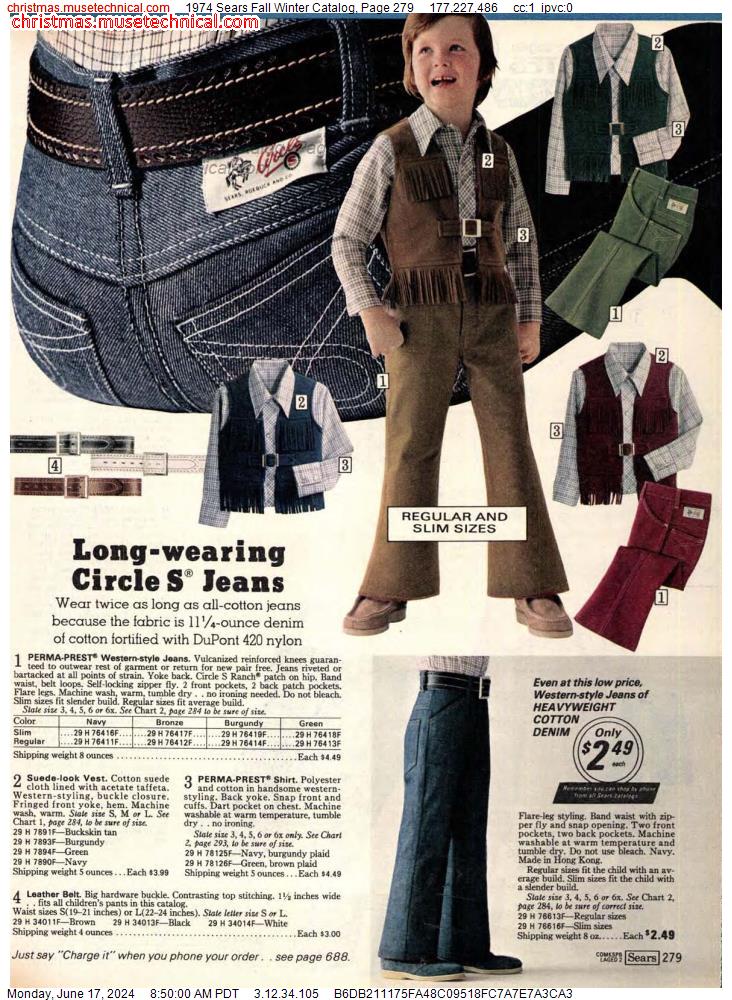 1974 Sears Fall Winter Catalog, Page 279