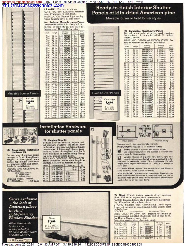 1978 Sears Fall Winter Catalog, Page 1530