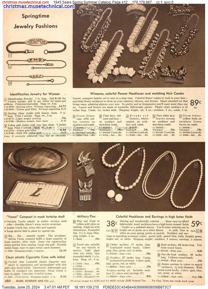 1945 Sears Spring Summer Catalog, Page 412