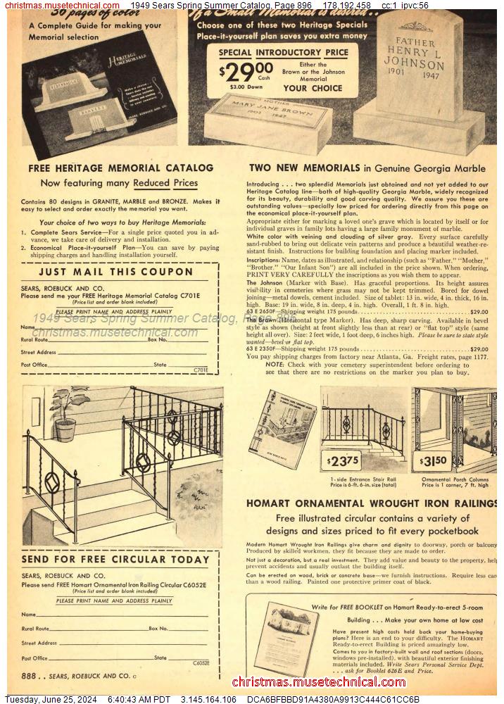 1949 Sears Spring Summer Catalog, Page 896