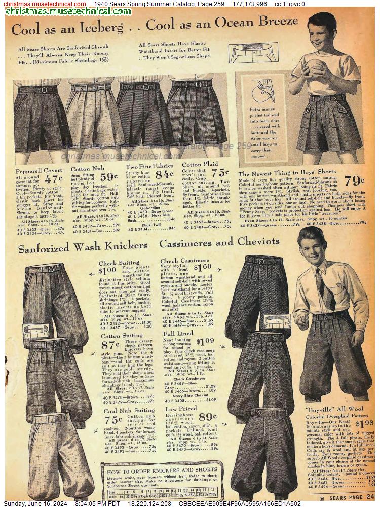 1940 Sears Spring Summer Catalog, Page 259