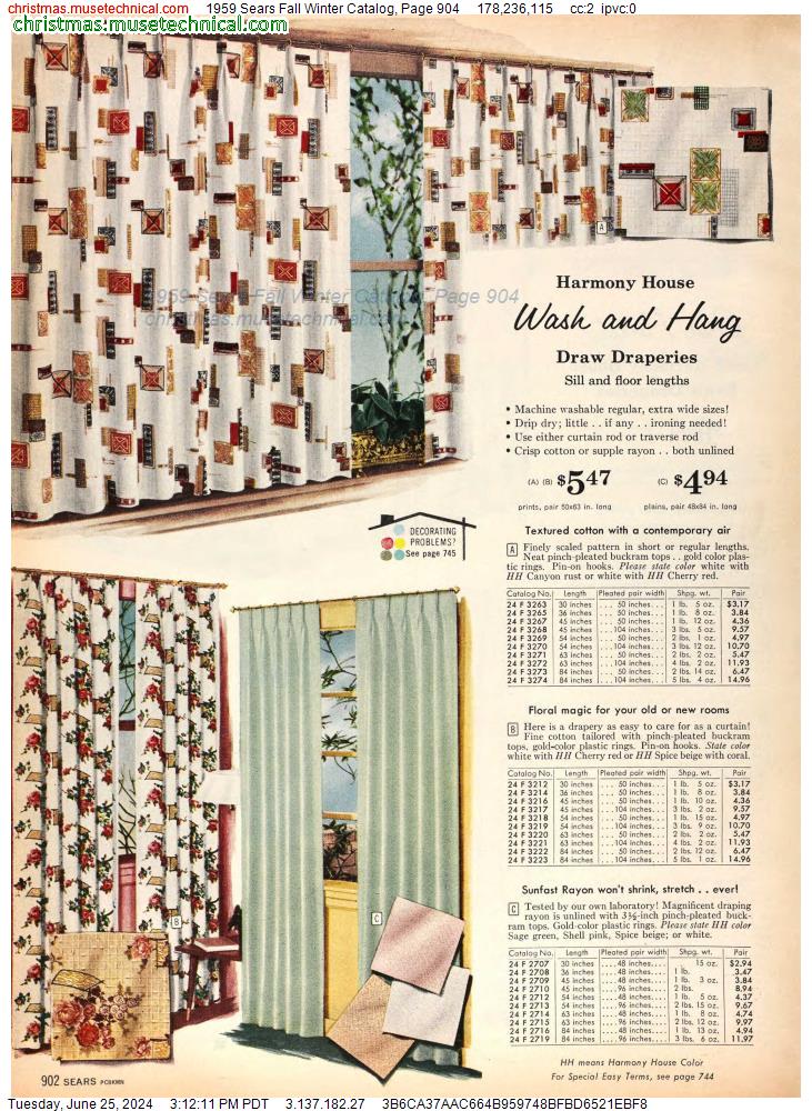 1959 Sears Fall Winter Catalog, Page 904