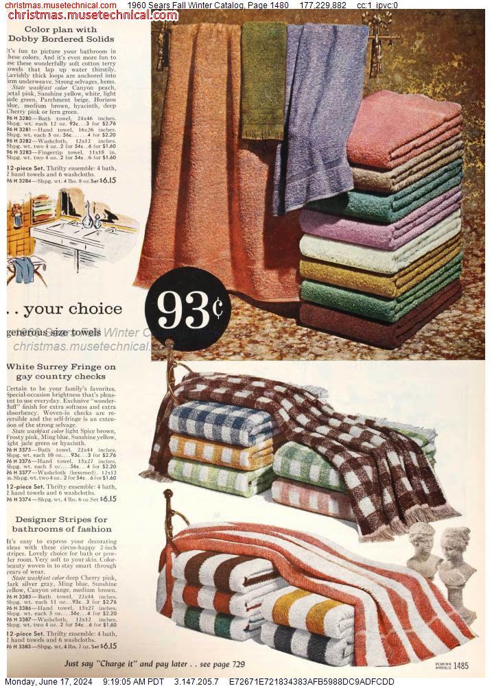 1960 Sears Fall Winter Catalog, Page 1480