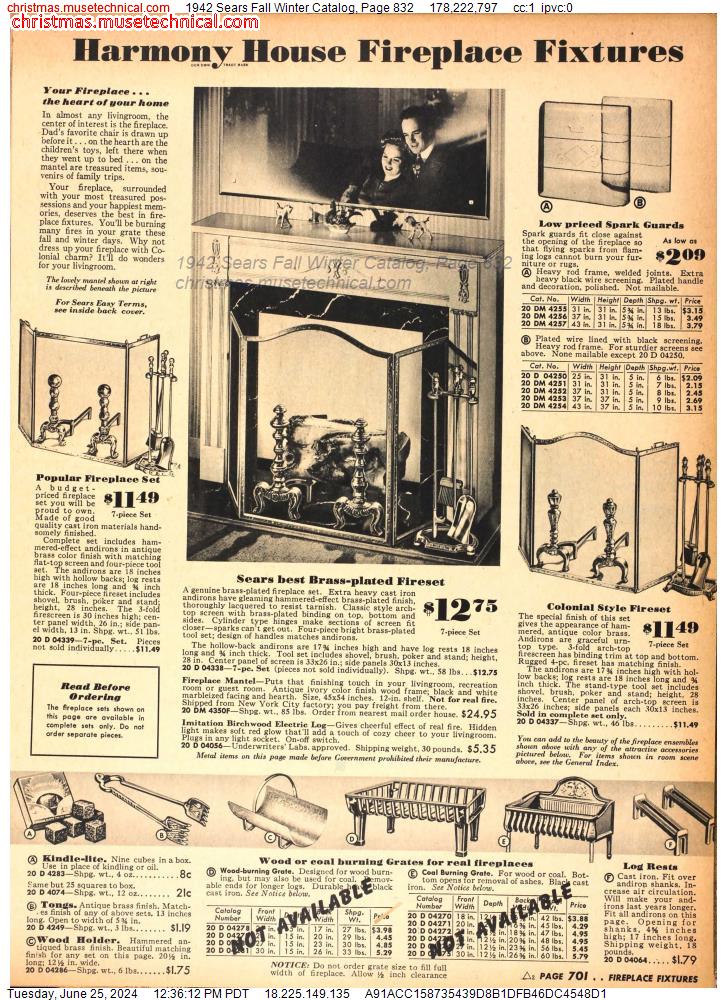 1942 Sears Fall Winter Catalog, Page 832