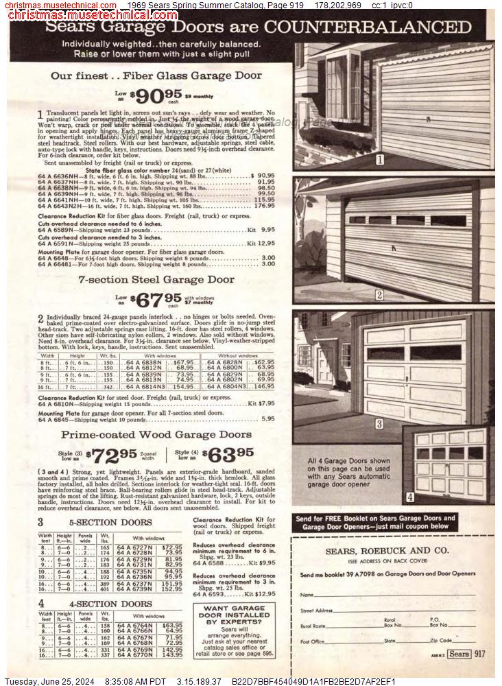 1969 Sears Spring Summer Catalog, Page 919