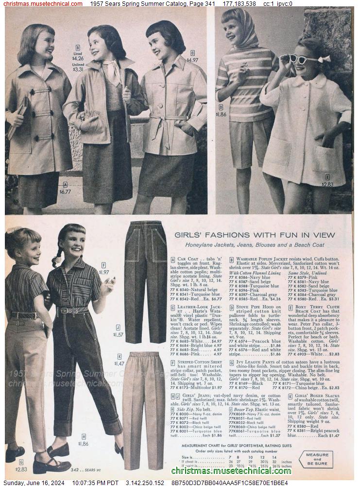 1957 Sears Spring Summer Catalog, Page 341