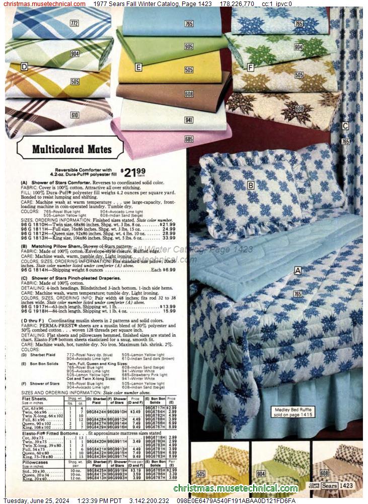 1977 Sears Fall Winter Catalog, Page 1423