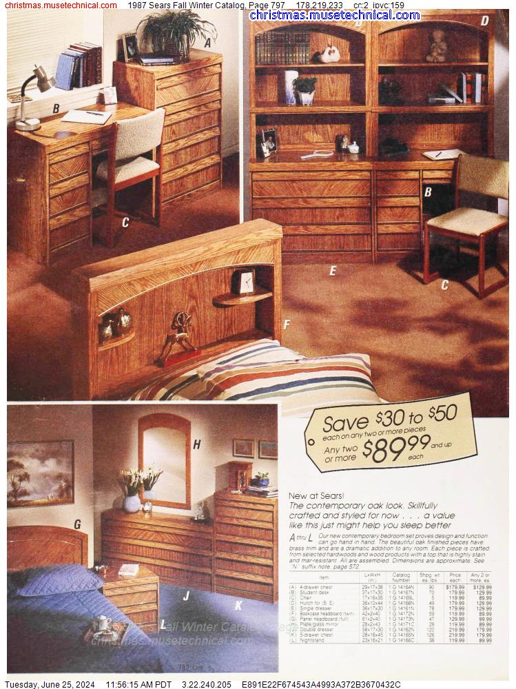 1987 Sears Fall Winter Catalog, Page 797