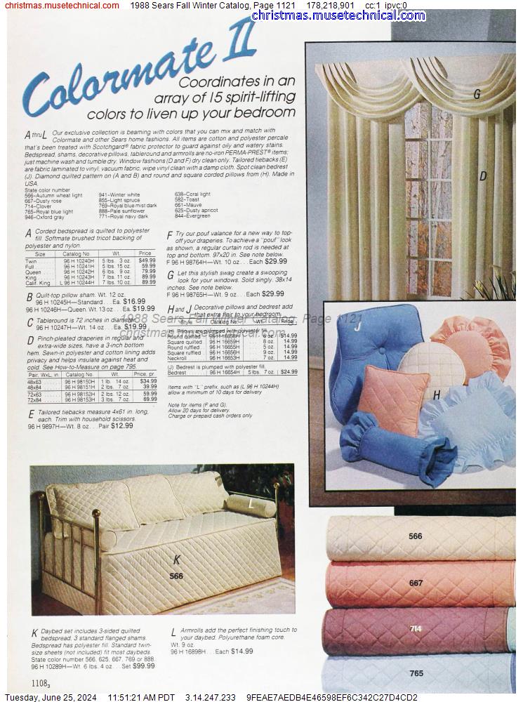 1988 Sears Fall Winter Catalog, Page 1121