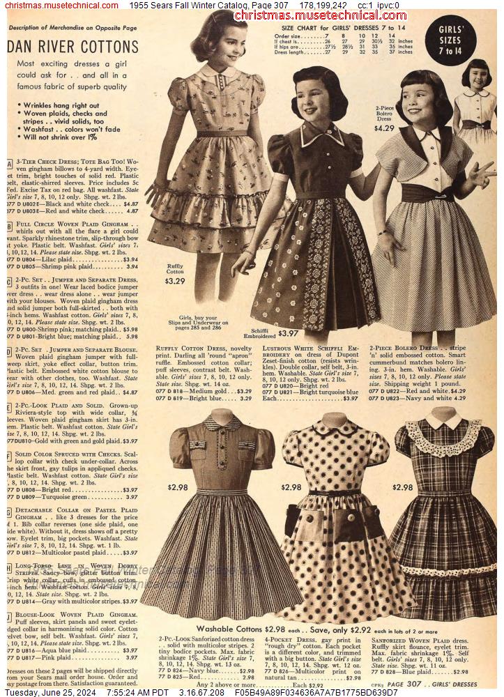 1955 Sears Fall Winter Catalog, Page 307