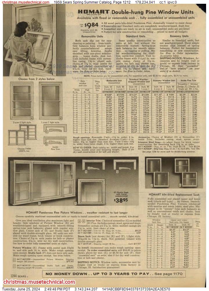 1959 Sears Spring Summer Catalog, Page 1212