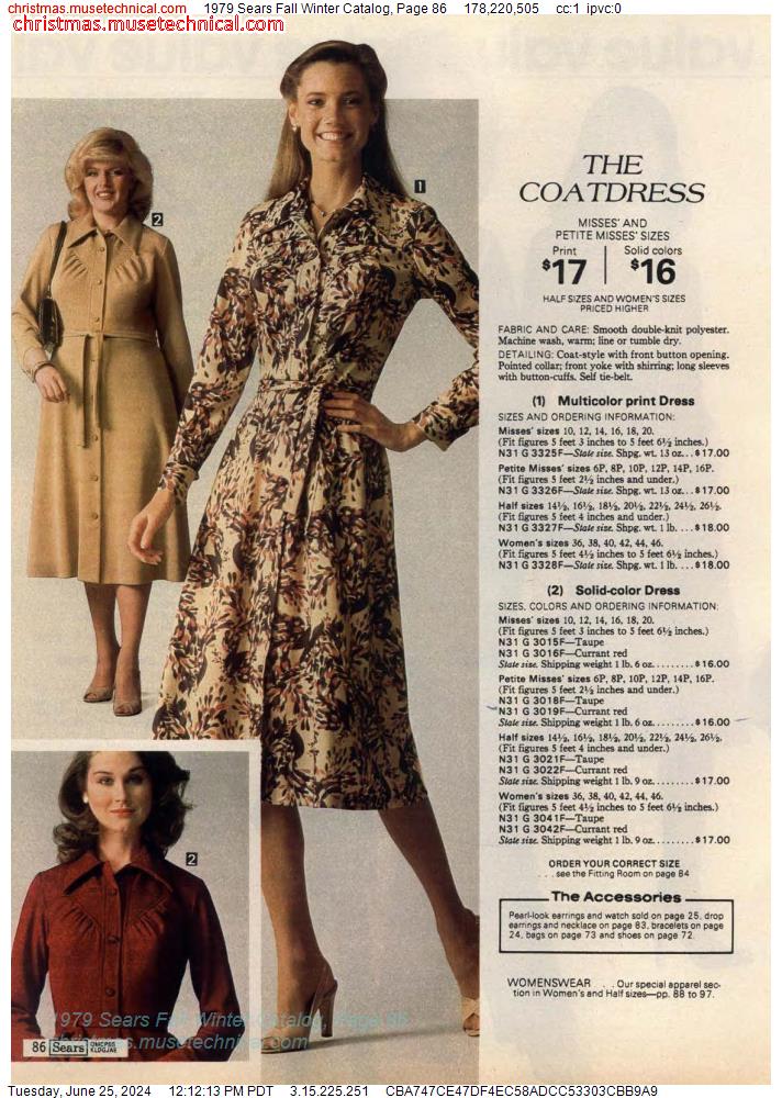 1979 Sears Fall Winter Catalog, Page 86