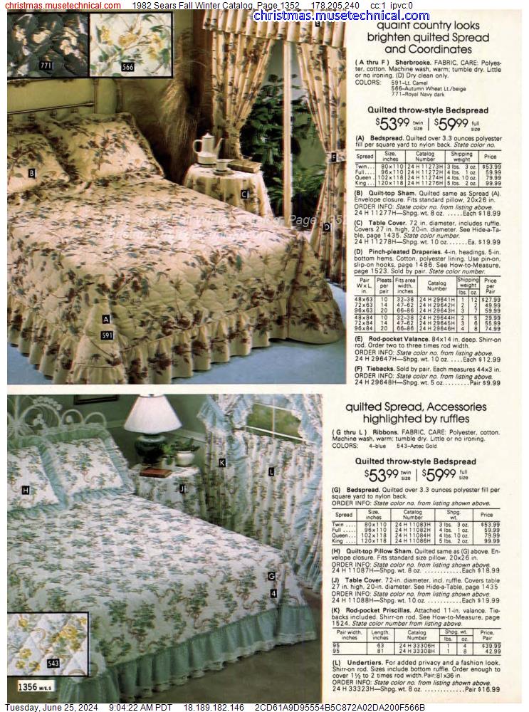 1982 Sears Fall Winter Catalog, Page 1352