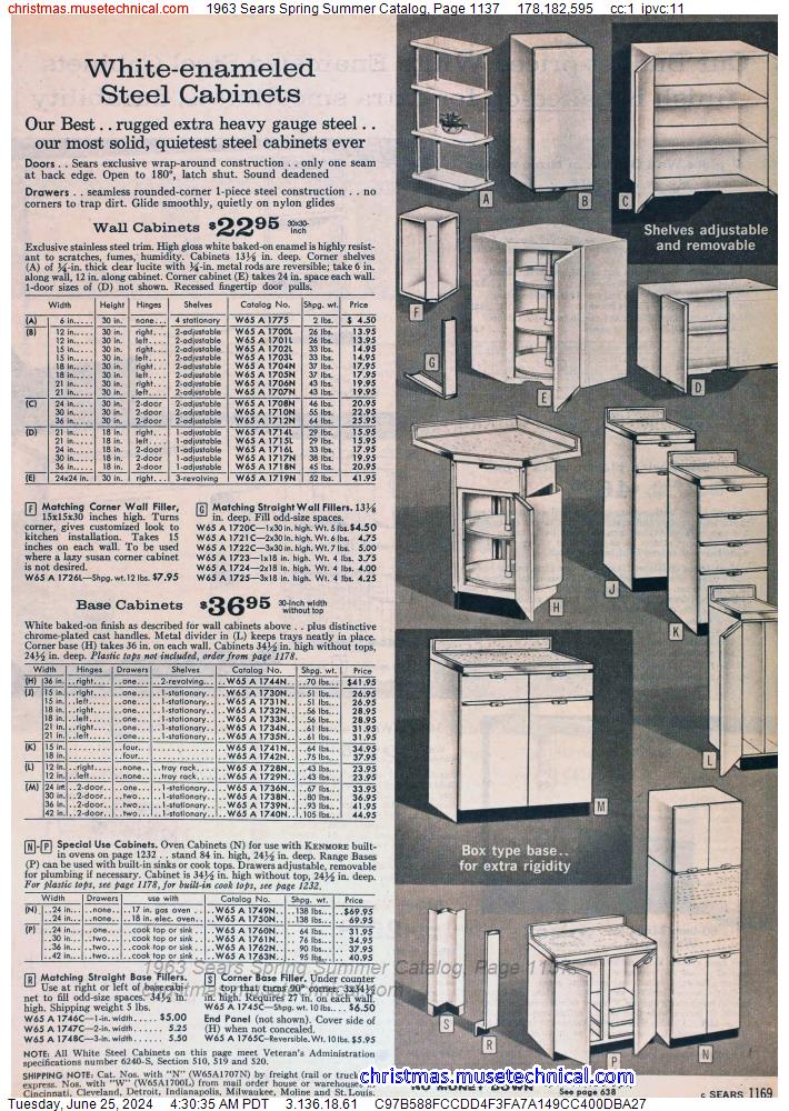 1963 Sears Spring Summer Catalog, Page 1137
