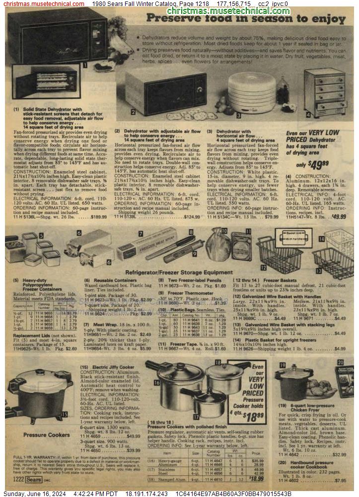 1980 Sears Fall Winter Catalog, Page 1218