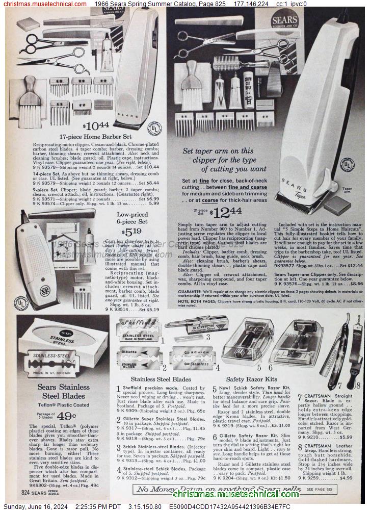 1966 Sears Spring Summer Catalog, Page 825