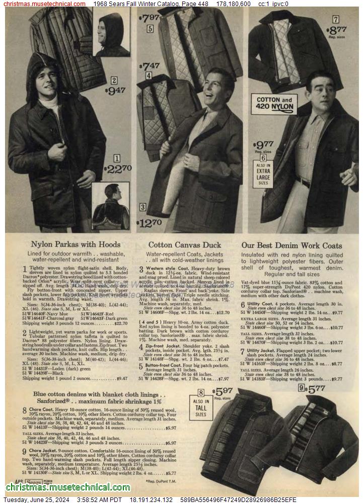 1968 Sears Fall Winter Catalog, Page 448