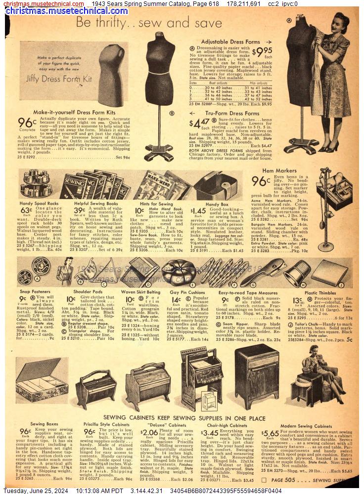 1943 Sears Spring Summer Catalog, Page 618