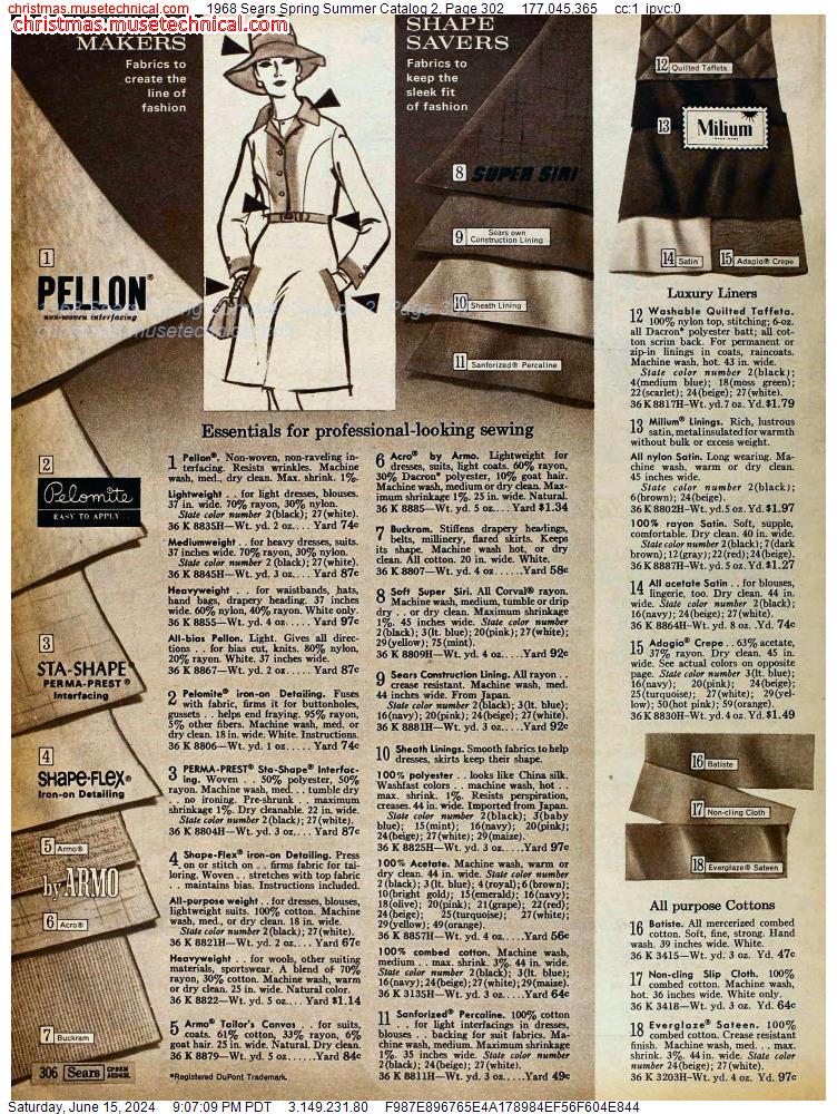 1968 Sears Spring Summer Catalog 2, Page 302