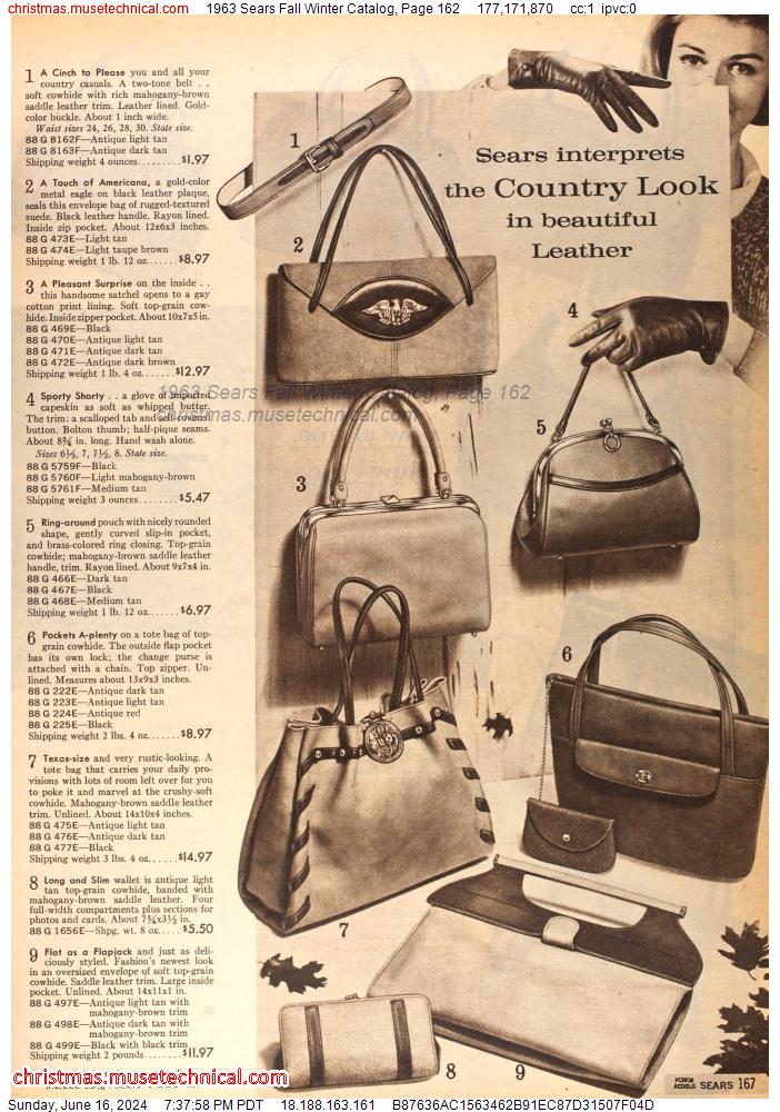 1963 Sears Fall Winter Catalog, Page 162