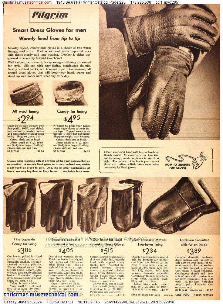 1945 Sears Fall Winter Catalog, Page 226