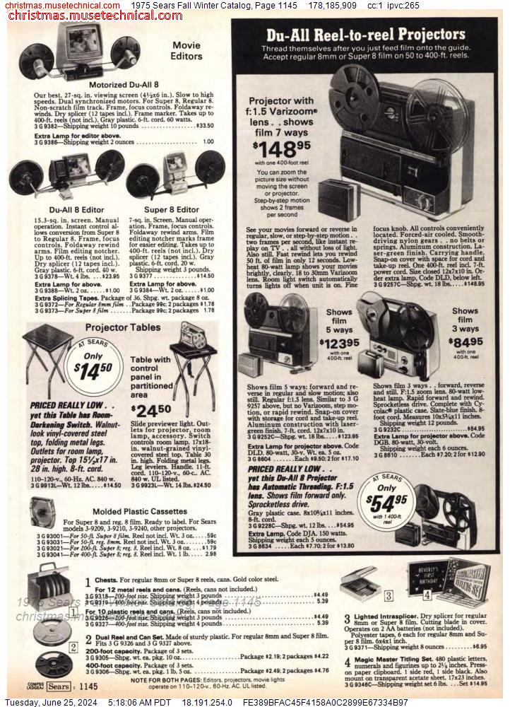 1975 Sears Fall Winter Catalog, Page 1145