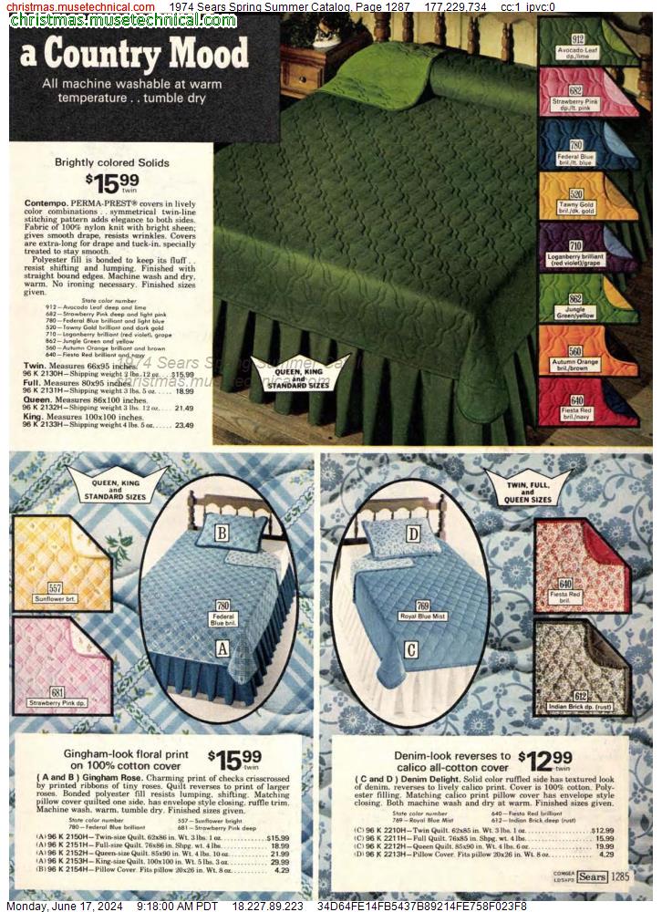 1974 Sears Spring Summer Catalog, Page 1287