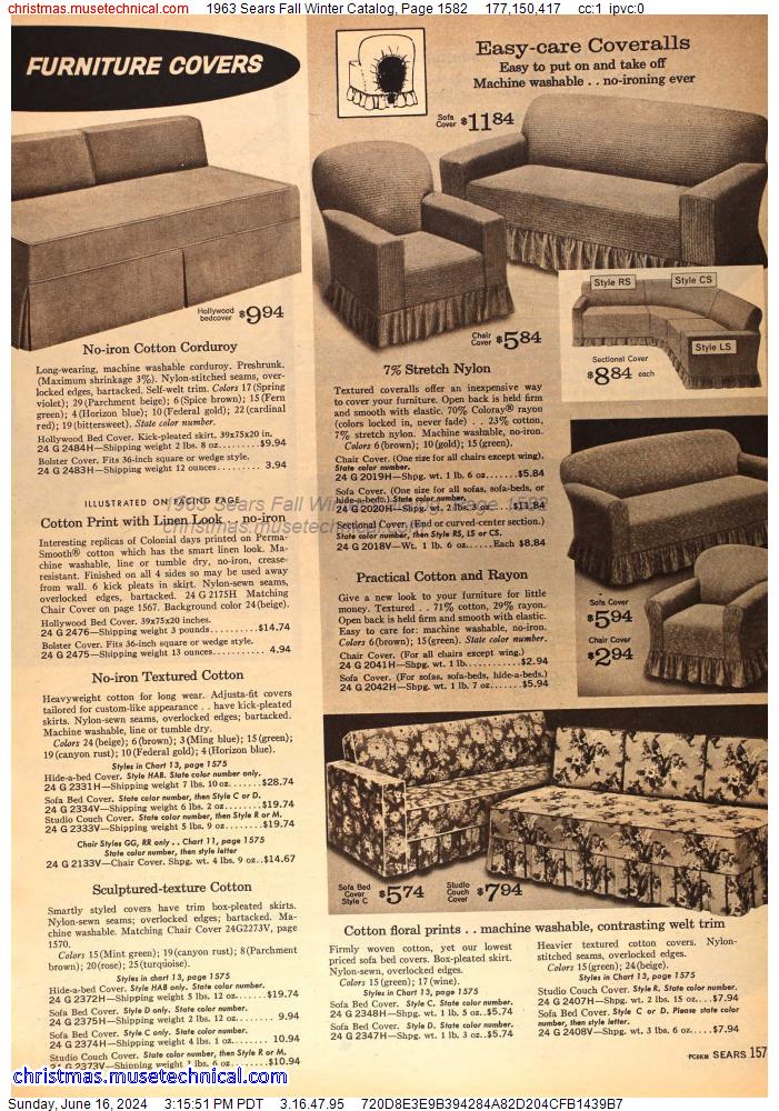 1963 Sears Fall Winter Catalog, Page 1582