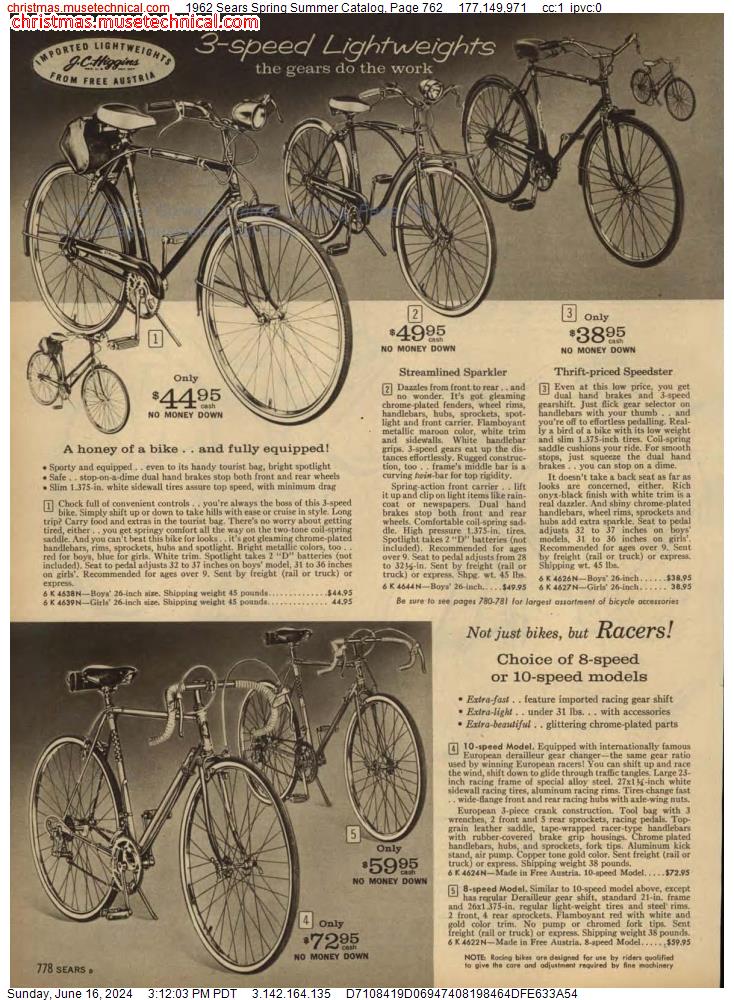 1962 Sears Spring Summer Catalog, Page 762